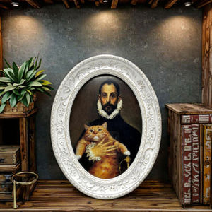 Cornice Vintage ovale barocca arte antica decorazione decorativa da parete in resina Phote cornice retrò per la casa - Product Image 6