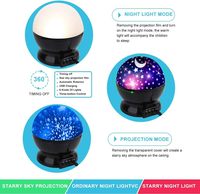 Veilleuse LED pour enfants 8 multicolores 3d projecteur pour enfants Entrepôt Usb étoile rotative ciel étoilé étoile