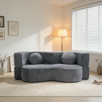 Canapé sans cadre en peluche ondulée Body-Fit, entièrement rembourré, type détente, ambiance confortable et réparatrice, moderne, pour usage scolaire
