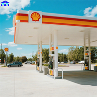 Structure de toit en acier préfabriqué lourd pour station-service, revêtement antirouille, pour le service de carburant au Sénégal