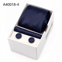 Ensemble Cadeau Cravate, Pochette de Costume et Boutons de Manchette en Satin Couleur Unie pour Homme – Cravate Formelle