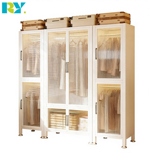 Armario de Acero Moderno Independiente al por Mayor, Almacenamiento DIY, Antipolvo de PP, Duradero, Gran Capacidad, Fácil Montaje, Muebles de Dormitorio - Product Image 2