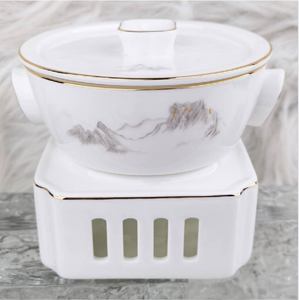 Service de vaisselle en porcelaine chinoise traditionnelle, motif montagne or et blanc, pour la maison et l'hôtellerie - Product Image 3