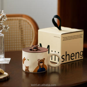 Taza creativa de cerámica bonita con tapa para café o agua Regalo de negocios perfecto - Product Image 5