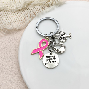 Portachiavi Creativo in Lega Argento Stile Antico con Albero della Vita, Ali, Cuore e Scritta '<span class=keywords><strong>NEVER</strong></span> <span class=keywords><strong>GIVE</strong></span> <span class=keywords><strong>UP</strong></span>' - Product Image 6