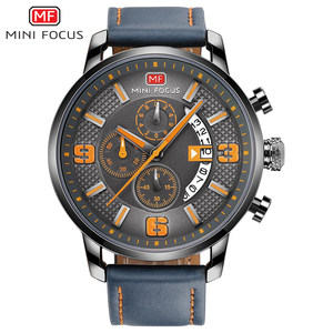 Reloj de Cuarzo Casual Popular MINI FOCUS MF0025G para Hombre, Cronógrafo con 3 Esferas y 6 Manecillas, Correa de Cuero, Resistente al Agua, Relojes Multifunción para Chico - Product Image 2