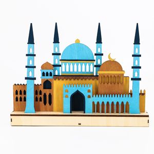 Decorazione in Legno Ramadan Eid Mubarak, Ornamento Islamico Luna e Stella, Decorazione Casa, Regalo per il Ramadan - Product Image 3