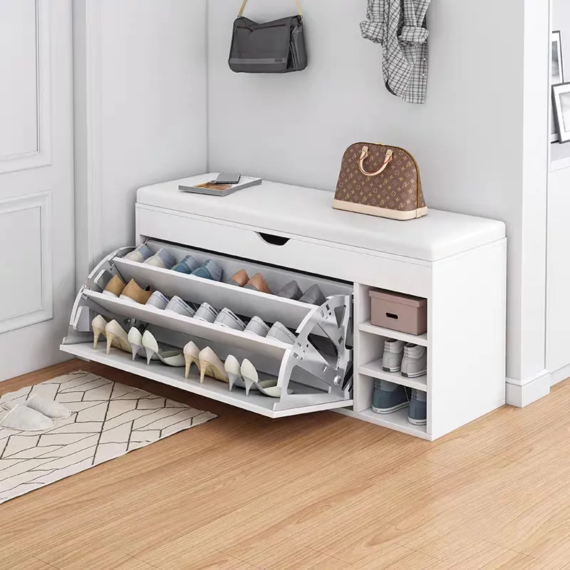 HOT STYLE Good Quality assurance durable wood MDF shoe rack bench shoes rack