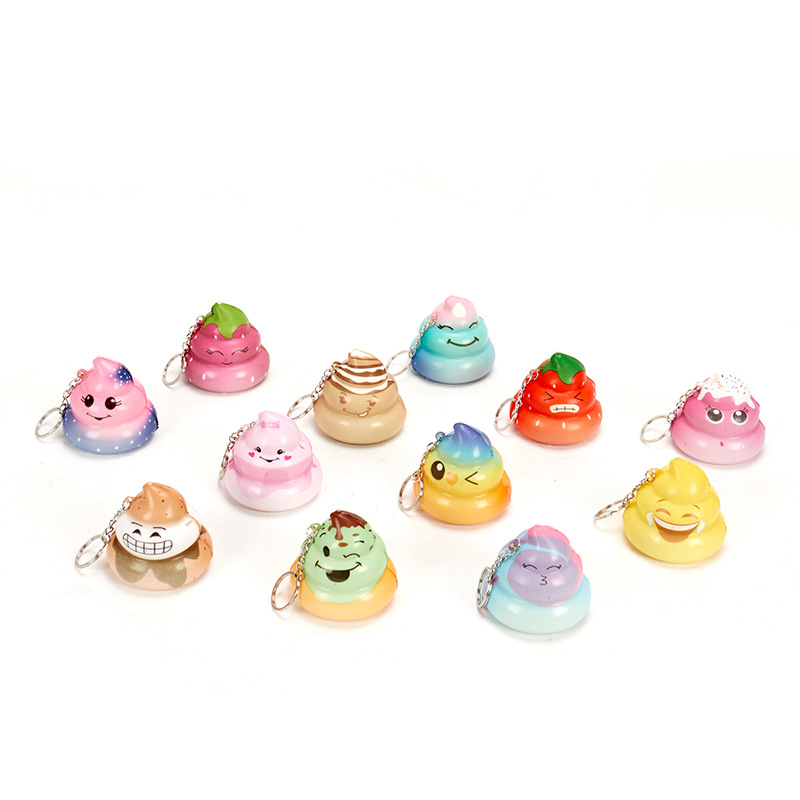 Custom Scented Kawaii PU Foam Poo Squishies Keychain