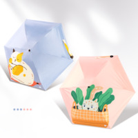 Mini parapluie pliable OEM en forme de chat mignon, à 5 plis, avec taux de blocage UV 99%, parapluie pliant, manuel