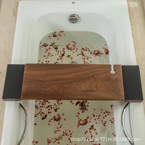 Estante de madera para bañera, rectangular, de 60x70 cm, bandeja de baño independiente para baño - Product Image 3