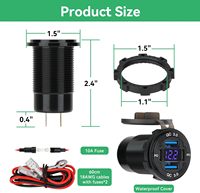 Tomacorriente USB de 12V, 78W, 4 Puertos, 2 USB-C PD30W y 2 Cargadores Rápidos QC3.0