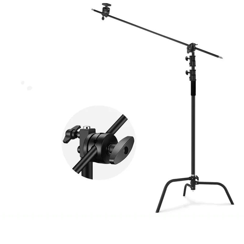 Black magic leg light stand 40 inch C stand photography boom arm flag board crossbar tripod bold background stand