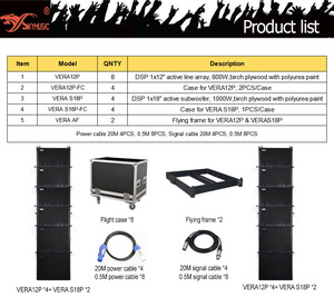 ซับวูฟเฟอร์แอคทีฟขนาด 12 นิ้ว กำลังขับ 800 วัตต์ ลำโพงไลน์อาร์เรย์ 2 ทาง 8 โอห์ม รุ่น VERA12P+VERAS18P - Product Image 2