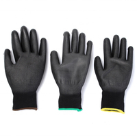 Guantes de Trabajo Antiestáticos Recubiertos de PU, Guantes Negros Seguros ESD con Agarre de PU en la Palma para Manipulación de Precisión y Electrónica