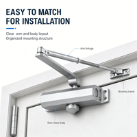 Ferme-porte hydraulique, taille universelle EN2 25-45kg pour l'installation de portes en bois neuves, compatible OEM