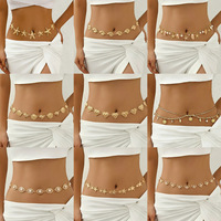 Chaîne de taille Boho Soleil et Lune |   Chaîne de ventre superposée sexy pour les vacances à la plage |   Bijoux de corps en métal ajustables pour femmes