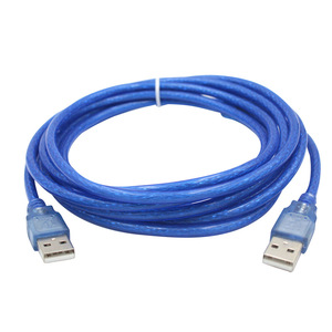 <b>USB</b> 2.0 male-<b>to</b>-male data <b>cable</b>, 1.5M, pure copper, <b>USB</b> AM <b>to</b> AM copy <b>cable</b>, <b>USB</b> 2.0 transparent blue. - Product Image 4