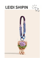 Porte-clés en peluche personnalisé avec logo, bouquet de roses rouges, breloque de sac en forme de fleur faite à la main, cadeau de mariage durable et portable