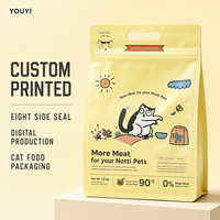 YOUYI Sachet à fond plat refermable avec fermeture éclair personnalisée 2kg 5kg pour aliments secs pour chiens, pochette verticale avec fermeture éclair, fabrication OEM directe usine