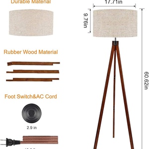 Mỹ Bắc Âu Phong Cách Hiện Đại LED E26 Đèn Sàn Cho Phòng Khách Phòng Ngủ Bầu Không Khí Chiếu Sáng Cơ Thể Gỗ Rắn Tùy Chỉnh Nhà Máy - Product Image 5