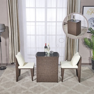 Save Space Unique Patio Furniture Set Outdoor <b>Garden</b> Furniture Rattan Coffee <b>Table</b> Set for Home Balcony - Product Image 4