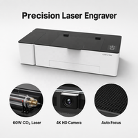 Découpeuse laser CO2 Genesis C 60W, modèle de bureau fermé, gravure, mise au point automatique, caméra 4K, bois, acrylique, MDF pour cadeaux personnalisés