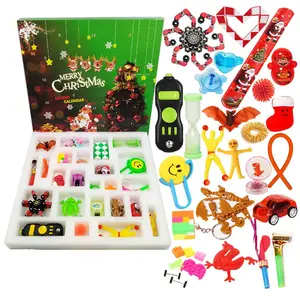 2023 Custom Christmas 24 PCs Advent Calendar Christmas Blind Box Pull Back Car Fidget Spinner Fidget Sensory Toys For Kids