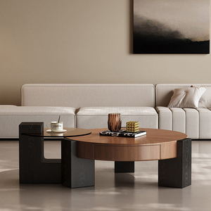 Juego de Mesa de Centro de Madera Cuadrada Moderna de Diseño de Lujo para Sala de Estar, con Almacenamiento, Garantía y Fácil de Limpiar - Product Image 2