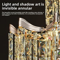 Lustre LED moderne de luxe en fer doré avec abat-jour en cristal, compatible AC, à fixation au plafond, haute luminosité, angle de faisceau 360°, éclairage CRI