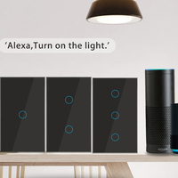 Touchmi vente en gros US 118 Tuya Wifi 1/2/3gang interrupteur de lumière en verre prise électrique et interrupteur interrupteur mural pour maison intelligente