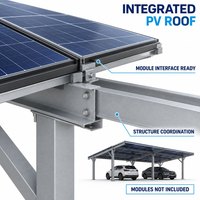 Structure de stationnement en acier Zn-Al-Mg à double rangée, conçue sur mesure avec des composants coordonnés pour abri de stationnement solaire commercial
