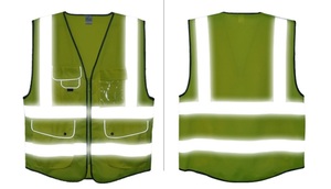 Gilet de sécurité réfléchissant en maille pour hommes et femmes avec poches et fermeture éclair sur le devant, gilet en maille haute visibilité, gilet de travail de construction haute visibilité - Product Image 2