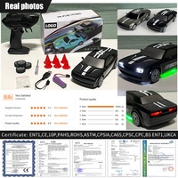 Coche de Carreras Deportivo de Metal a Escala 1/20 con Luces LED, Carro de Derrape en Miniatura con Control Remoto, Juguete de Coche de Derrape de Alta Velocidad de 20 km/h