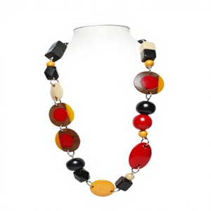 Fancy Double Layer Natural Stone Resin Beaded <b>Necklace</b> Stylish Light <b>Blue</b> and Silver Faceted Beads Unisex Fashion Jewelry - Product Image 4