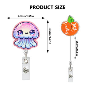 <span class=keywords><strong>Porte</strong></span>-<span class=keywords><strong>badge</strong></span> rétractable <span class=keywords><strong>extensible</strong></span> CYNYA Fruit Coffee Birthday ABS - Clip alligator pour personnel médical et enseignants - Product Image 3