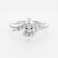 de bagues de fiançailles en Moissanite 2ct coupe poire S925 bagues en Moissanite en argent Sterling bijoux bague Moissanite