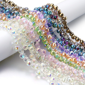 Perles en cristal rondes facettées <span class=keywords><strong>couleur</strong></span> AB brillantes, perles en plastique acrylique transparent, composants en cristal pour la fabrication de bijoux - Product Image 1