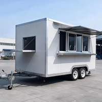 Camion de restauration rapide BBQ, remorque de cuisine mobile, acier inoxydable, résistant à la rouille, remorque mobile pour en-cas, hot-dogs, crème glacée, restaurant