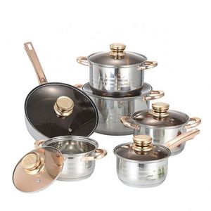 Vajilla de Alta Calidad para Cocina, Juego de Ollas y Sartenes de Acero Inoxidable para 12 Personas, Revestimiento Antiadherente, Apto para Inducción - Product Image 5