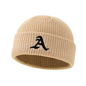 Gorro de punto personalizado, grueso, para invierno, estilo holgado, con diseño de cara de llama, jacquard, fabricante de ropa urbana - Product Image 1