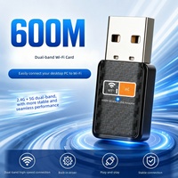 Nouvelle arrivée Carte réseau sans fil double bande 600M 600 Mbps Adaptateur WiFi USB Realtek RTL8811 pour PC portable