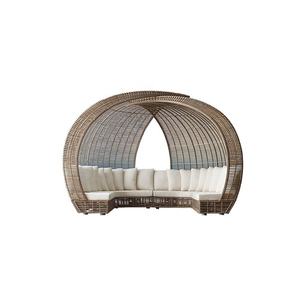 Walden <strong>Outdoor</strong> Furniture Round <strong>Daybed</strong> <strong>with</strong> <strong>Canopy</strong> Patio Rattan Resin Wicker Round Sun Bed Rope Round Lounger Metal Frame Style - Product Image 6