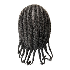 ระบบ<span class=keywords><strong>ผม</strong></span>แท้ของอินเดีย สี 1b เทา ทรงแอฟโฟร ถักเปียแบบคอร์นโรว์ ทูพีแบบเต็มศีรษะ สำหรับผู้ชายหนุ่มทันสมัย - Product Image 2