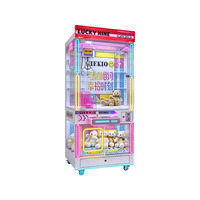 Machine à griffes transparente pour jeux d'arcade, modèle Lucky Nine, pour centres commerciaux et parcs d'attractions