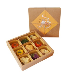 Изготовленная на заказ коробка для закусок из крафт-бумаги 9 отсеков Коробка для десерта печенье пончик подарочная коробка - Product Image 6