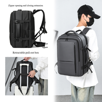 Tas Ransel Bisnis Pria Kapasitas Besar yang Dapat Diperluas, Tas Laptop Premium Multi-Fungsi untuk Perjalanan Bisnis