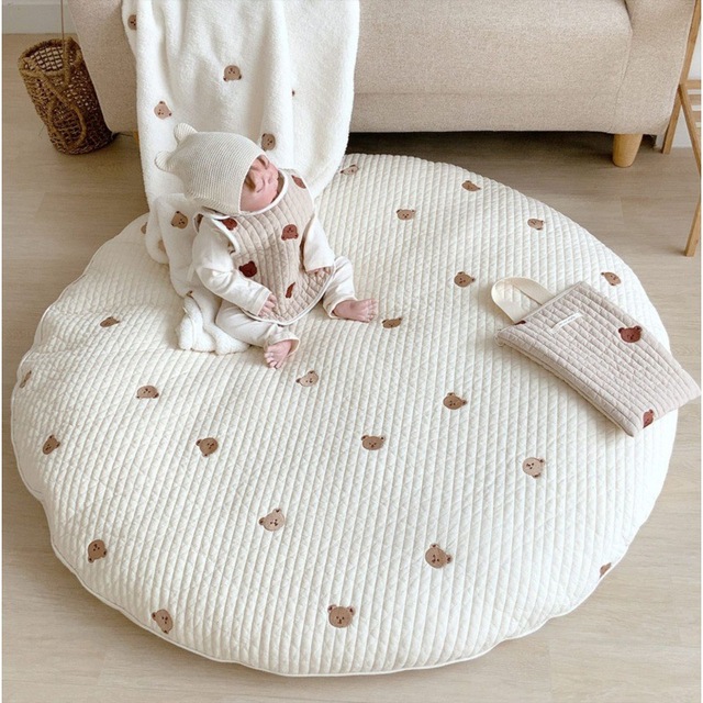 INS New Infant and Toddler Round Crawling Mat Play Mat Removable Washable Floor Mat Tent Carpet