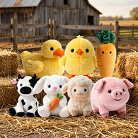 Jouet en peluche super doux animaux de la ferme (Vache, Cochon, Mouton) rembourré en coton PP, ODM, anti-stress, cadeau unisexe pour fêtes et décoration intérieure