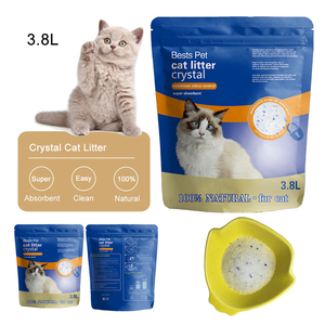 बेस्टट पर्यावरण के अनुकूल क्रिस्टल कैट लिटर सिलिका जेल कम धूल-मुक्त बड़े कण नीले/गुलाबी/लाल रंग - Product Image 1